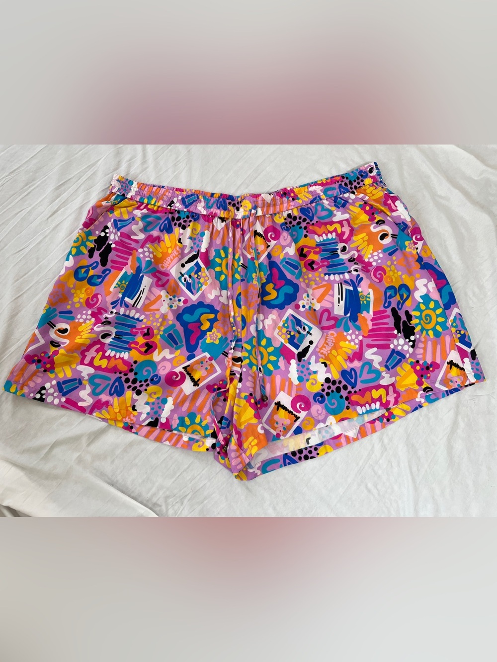 NWT Proud Poppy Abstract Graphic Shorts Size 20 Colorful Pink Yellow Blue